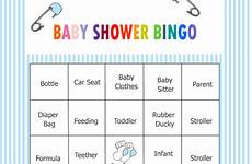 bingo baby shower printable cards game blue color mypartygames