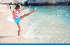 beach little girl adorable active vacation summer during