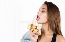 banana woman eating provocation sensual background young concept dreamstime delicious face stock