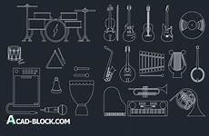 music instruments dwg cad block blocks