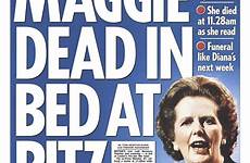thatcher front newspaper sun pages margaret british daily controversial mail wing headlines tabloid right death rhyming britain maggie dead stroke