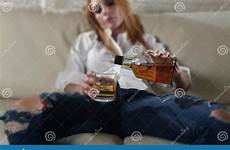 alcoholic drunk woman alcohol housewife abuse drinking depressed alcoholism sad stock alone