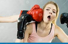 boxing woman punched getting fight face being dreamstime stock preview fighting