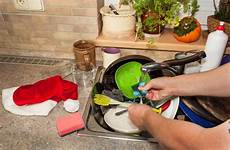 lavandino piatti nel dopo sporchi domestica pulizia celebrazioni