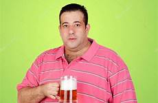 fat man happy drinking stock beer gelpi depositphotos