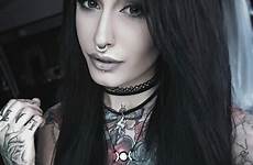 goth girl tattoos girls women tattooed hot lady tumblr tattoo beautiful inked sexy dark luna beauty gothic hair emo metal