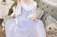 princess nightgown lace women nightdress french lingerie modal loose sleepwear sleeve womens ladies night dress long nightgowns