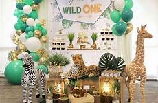 birthday safari wild 1st theme party themed kids jungle animal animals first themes boys balloon boy decorations baby arch celebration