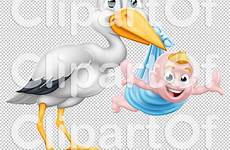 myth pregnancy stork bird cartoon baby atstockillustration