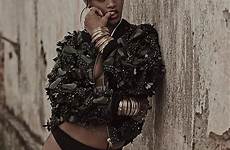 rihanna vogue brazil shoot racy poses topless her quite she posed shack looked incongruous finery designer place turban skirt