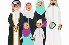 arabic family cartoon arab drawing muslim selfie happy boy girl members creativemarket father people arabian background choose board