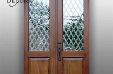 doors glass double wood entry rustic old dbyd panel leaded lite mahogany doorsbydecora