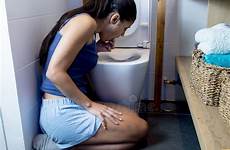 toilet throwing woman wc pizza eating kneeling vomiting floor after guilty stock depressed sick dreamstime