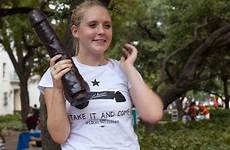 cocks dildos students ut stage university campus glocks message