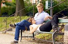 lap his girlfriend resting looking man sitting stock guy bench male park