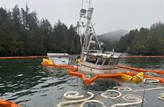 sitka vessel alaska sinks coast commercial sunken discharge responds diesel spill haida fisherynation