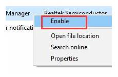 realtek audio manager windows enable missing fix task startup right click taskbar ways disable select install driver