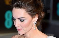 kate middleton duchess cambridge catherine bafta awards shoulder princess gown film earrings ee british academy diana attends mcqueen alexander london