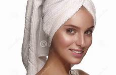 towel head her girl shower pretty portrait young charming smiling after preview