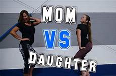 mom gymnastics competition daughter vs