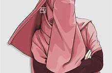 muslim hijab drawing draw islam dp niqab cartoon dress anime