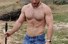 scruffy shirtless beard rednecks male muscular handsome