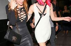 thorne bella birthday beso restaurant her arrives celebrates leaving hollywood october 18th braless goes lace hawtcelebs ample kylie flaunted jenner