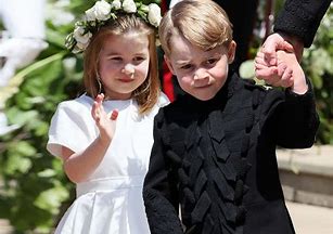 Image result for prince george and princess charlotte at eugenies wedding