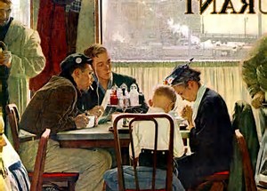 Image result for images norman rockwell saying grace