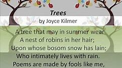 Trees by Joyce Kilmer (LYRICS), Song composed by Oscar Rasbach, Arrangement by Garth Kayster