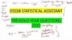 Previous Year Questions 2019 | DSSSB Statistical Assistant | Statistical Assistant Important Topics