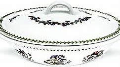 Portmeirion Botanic Garden 15" Oval Casserole Dish with Lid | Assorted Floral Motifs | Porcelain | Dishwasher, Microwave, Freezer, and Oven Safe | Made in England