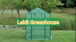 Greenhouse for Ourdoors - 56 x 56 x 75'' Walk-in Greenhouse with 4 Tiers 11 Shelves, Side Mesh Window - Portable & Durable Green House Kit with PE Thicken Cover, Anchors, Ropes