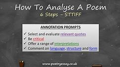 How To Analyse A Poem