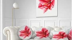Designart 'Big Red Flower Sketch on White' Floral Throw Pillow - Bed Bath & Beyond - 20951390