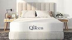 NapQueen 10 Inch Full Size Mattress, Bamboo Charcoal Memory Foam Mattress, Bed in a Box, White