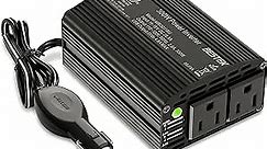 BESTEK 300W Power Inverter DC 12V to 110V AC Car Charger Converter with 4.2A Dual USB Ports and 2 AC Outlets Adapter (Black)