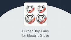 Burner Drip Pans for Electric Stove 715877 and 715878 Chrome Drip Pan 2 X 6" and 2 X 8" Compatible for Jenn-Air Cooktop Replacement Parts by MIFLUS