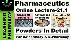Pharmaceutics CH-21.1 | Powders In Detail with complete explanation | Pharmacy Online Lecture