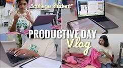 💻 A Productive Day In My Life~ College Assignments, Cleaning, Makeup Routine, Amazon Haul & More!