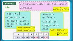 HKDSE 2015 Maths M1 Q01: Probability Distribution 概率分布, Expected Value 期望值, Variation