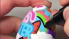 Drawing BUT on Easter Eggs with Posca Markers! #shorts