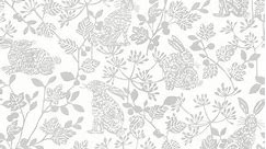 Grey Botanical Bunnies Peel and Stick Wallpaper - Bed Bath & Beyond - 39138175
