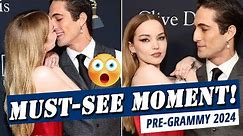 Unveiling Love: DAMIANO DAVID and DOVE CAMERON's Passionate Kiss Steals the Show at Pre-Grammy 2024