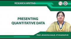 Presenting quantitative data