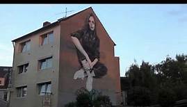 Cara Delevingne for Zalando Topshop. Huge mural in Germany.
