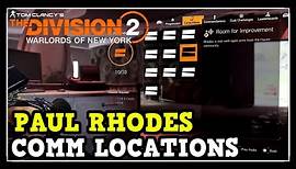 The Division 2 All Paul Rhodes Comms Locations (Warlords of New York Paul Rhodes Comms)