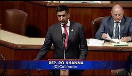 Ro Khanna delivers a speech on the House floor on his five-point political reform plan