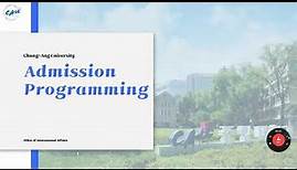Chung-Ang University Admission Programming