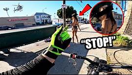 RIDING MY SURRON IN LA COMPTON GANG ZONES AND I GOT STOPPED..